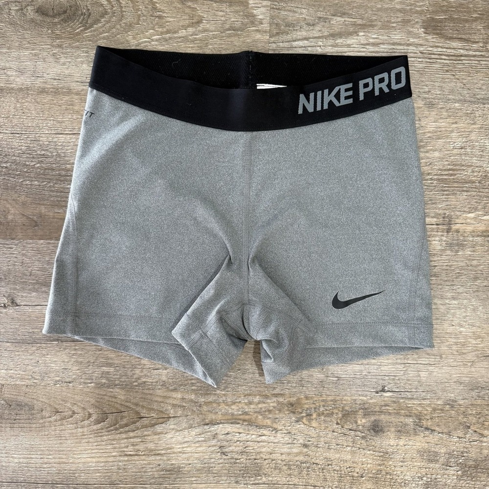 Nike Pro Dri-FIT Compression Shorts Heather Grey Women's Size M